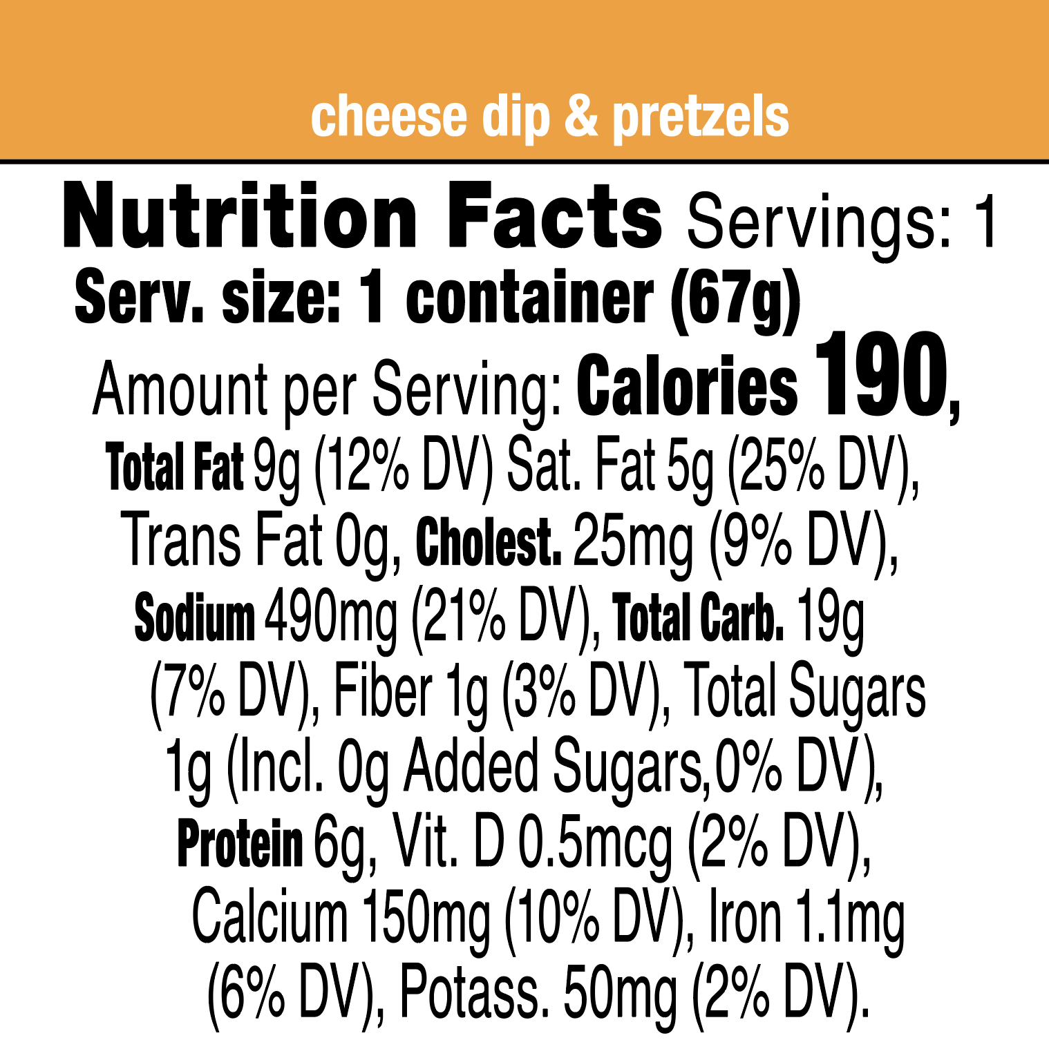 gordos snack pack cheese dip and pretzels
